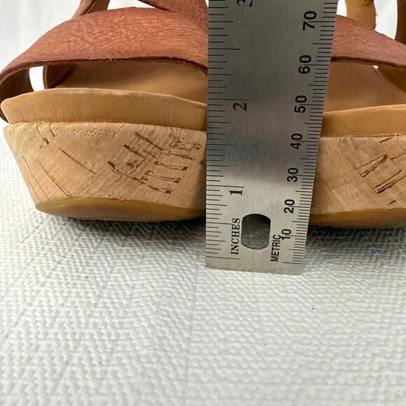 Kork Ease Sandals Womens Size 9 M Ashcroft Leather Wedge Brown Slingback - Picture 3 of 10